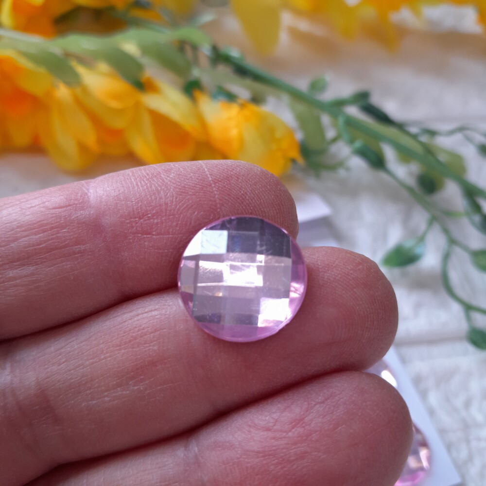 Chaton Redondo Rosa - 16mm - cartela com 12 unidades