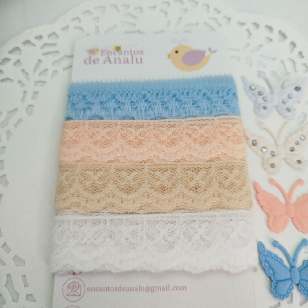 Kit de Rendas Candy Color e Borboletinhas Coordenadas