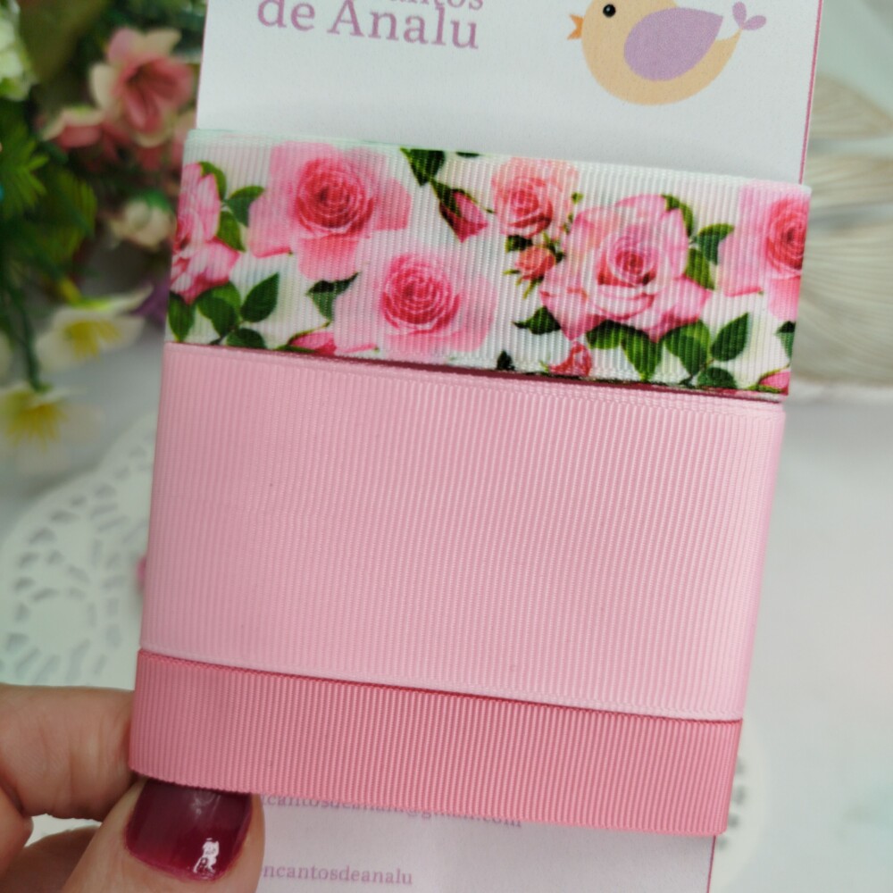 Kit Fitas e Enfeites Coordenados em Tons de Rosa para Pequenos Pr