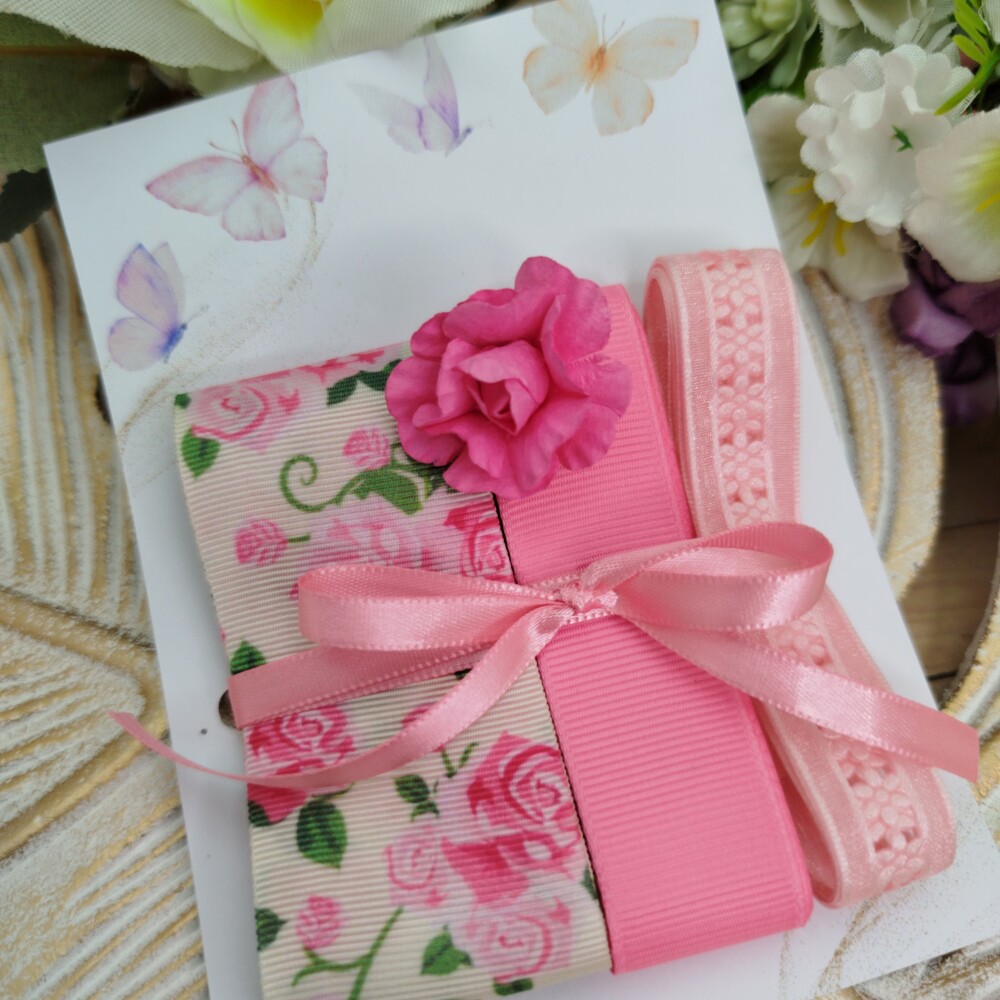 Kit de Fitas Decorativas Coordenadas Estampa de Flores Rosas