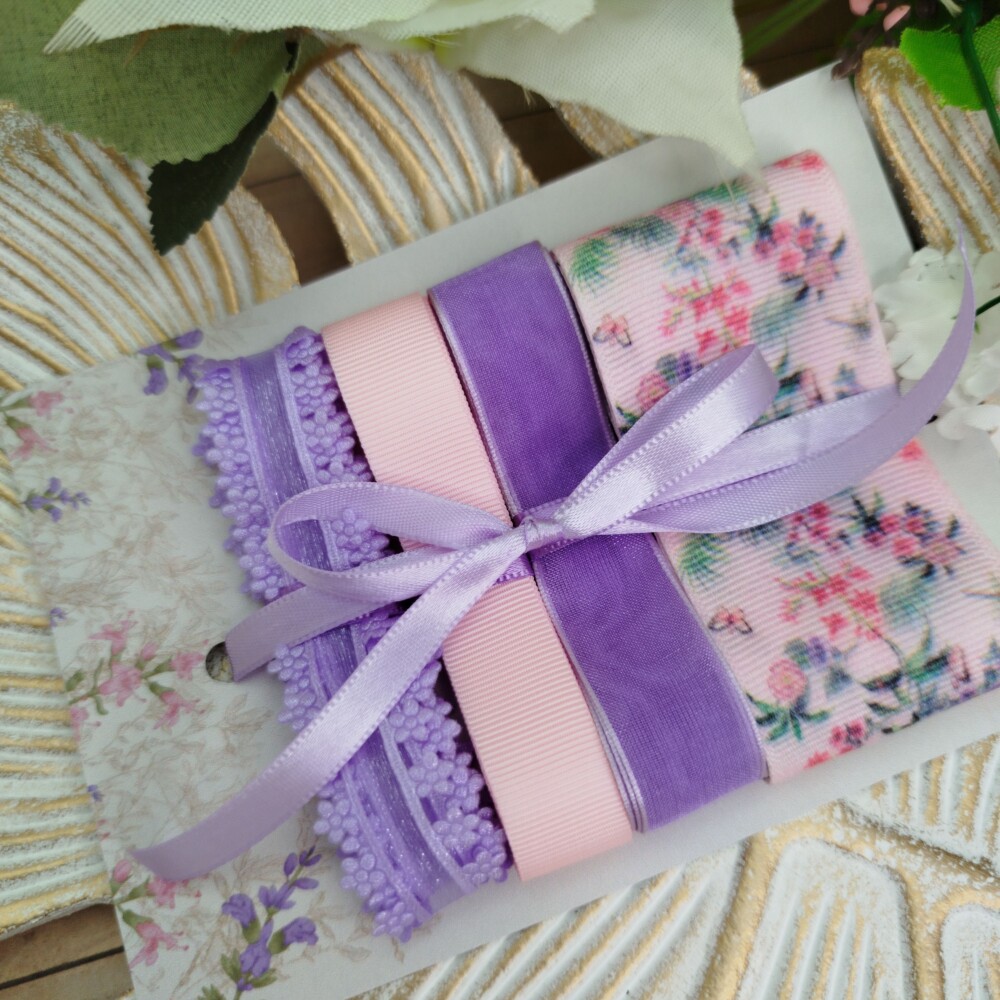 Kit de Fitas Decorativas Flores  Provençais em Rosa e Lilas