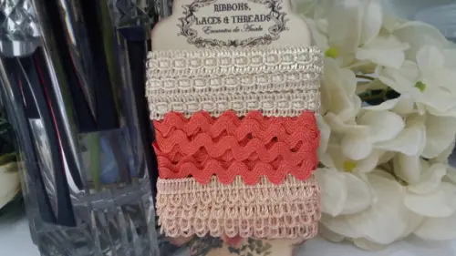 Kit De Aviamentos Coordenados Bege, Salmão e Coral