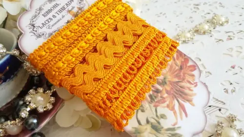 Kit de Aviamentos Coordenados Laranja - Passamanaria, Sianinha, Ponto Curva