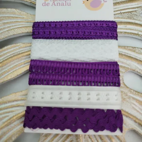 Kit de Aviamentos Coordenados Roxo e Branco