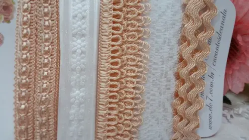 Kit de 5 Aviamentos Coordenados Salmão e Branco