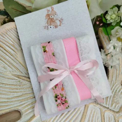 Kit de Fitas Coordenadas - Delicadeza Floral Rosa e Branco