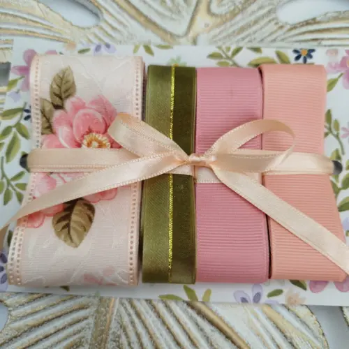 Kit de Fitas Cetim Adamascado Floral