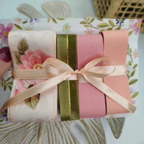 Kit de Fitas Cetim Adamascado Floral
