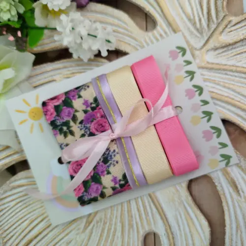 Kit de Fitas Coordenadas Florais Tons Rosa, Lilas e Bege