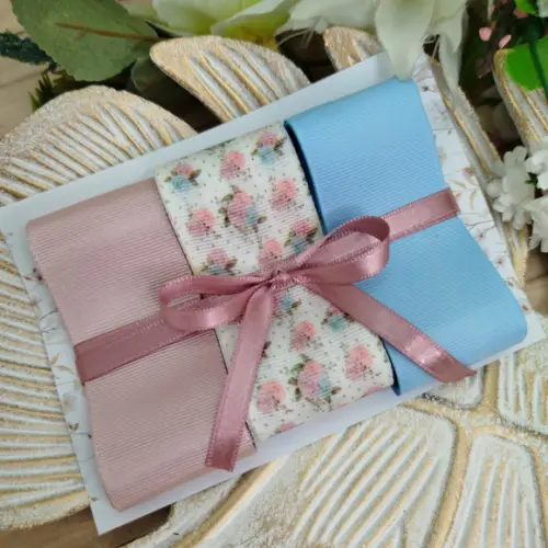 Kit de Fitas Decorativas - Floral Vintage Rosa e Azul