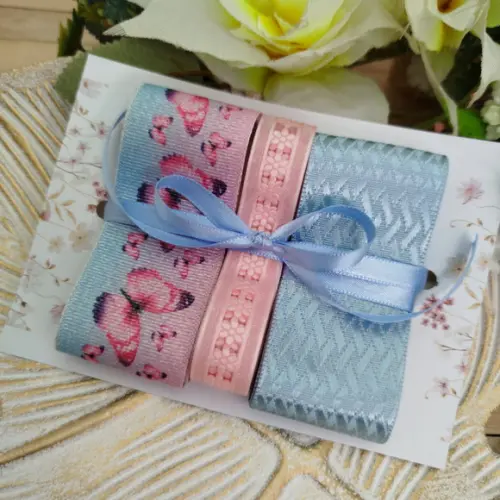 Kit de Fitas Decorativas Estampa Borboletas Brilho em Azul e Rosa