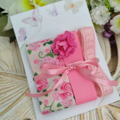 Kit de Fitas Decorativas Coordenadas Estampa de Flores Rosas