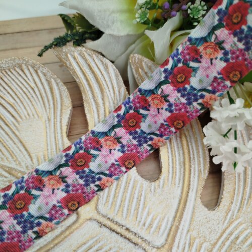 Fita Gorgurão 38mm No 09 Estampa Jardim Florido Multicolorido Vi