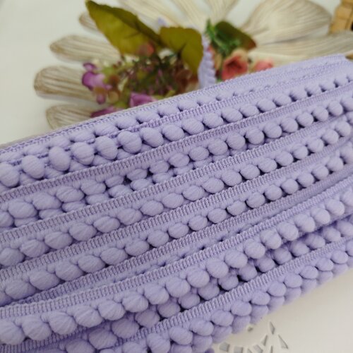 Fita Pompom Lilas 13 mm - Lote de 3 metros | Artesanato Criativo e  Decoração