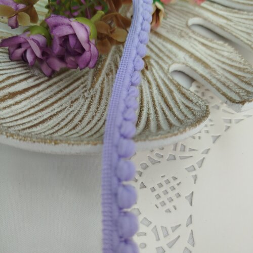 Fita Pompom Lilas 13 mm - Lote de 3 metros | Artesanato Criativo 