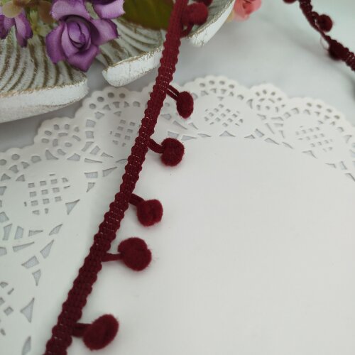 Fita Pompom Grelot Vermelho  20 mm - Lote de 3 metros