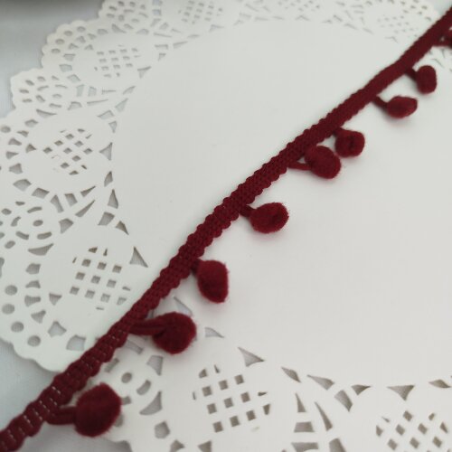 Fita Pompom Grelot Vermelho  20 mm - Lote de 3 metros