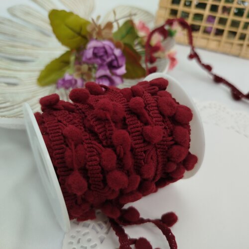 Fita Pompom Grelot Vermelho  20 mm - Lote de 3 metros