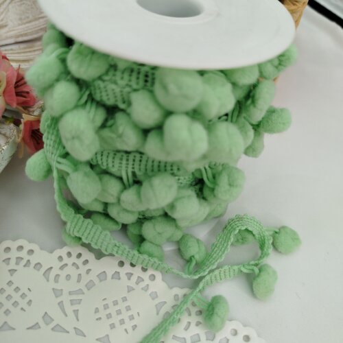 Fita Pompom Verde  25 mm - Lote de 3 metros | Artesanato Criativo e  Decoração