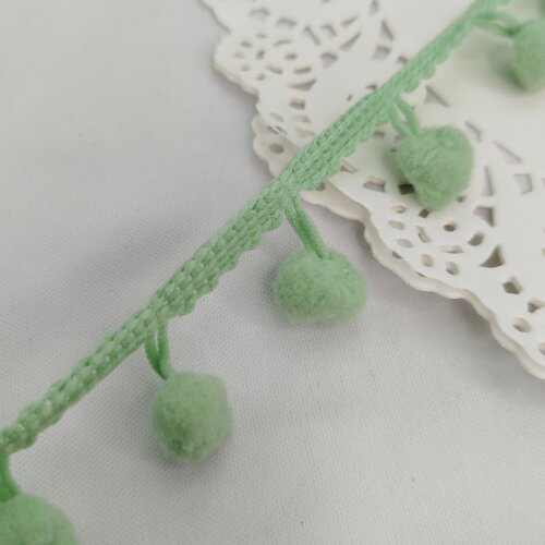 Fita Pompom Verde  25 mm - Lote de 3 metros | Artesanato Criativo