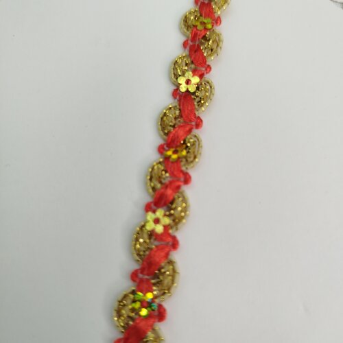 Galão Decorativo Dourado com Vermelho Claro -  Artesanato, Scrap e Decoração | Venda a Metro