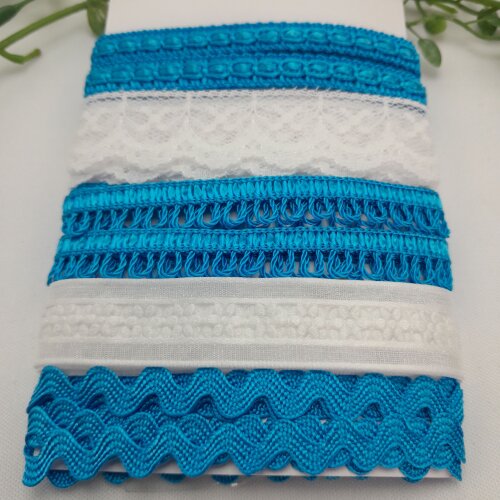 Kit de Aviamentos Coordenados Azul Royal e Branco