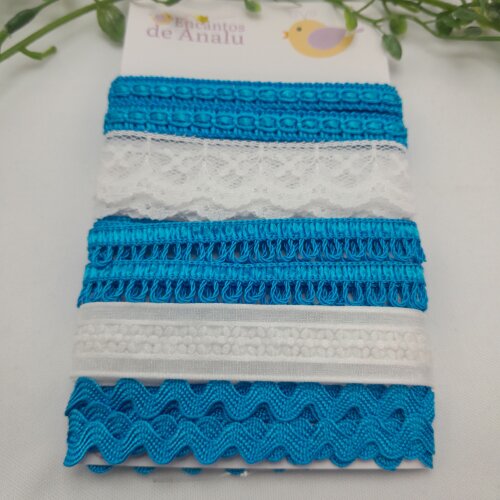 Kit de Aviamentos Coordenados Azul Royal e Branco