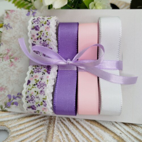Kit de Fitas Floral Lilas Rosa e Branco