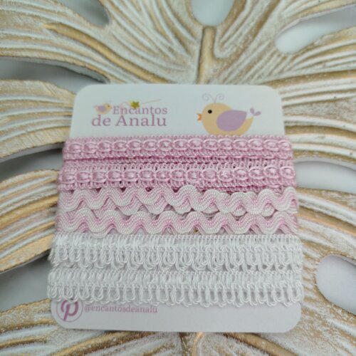 KIt deAviamentos Branco e Rosa ( Passamanaria, Sianinha e Ponto Curva