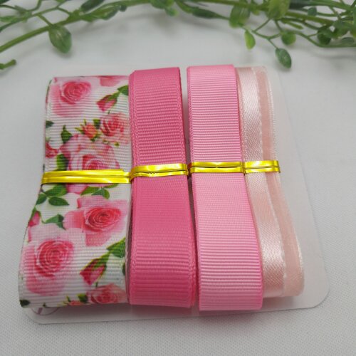 Kit de Fitas Coordenadas Flores em Tons de Rosa, Pink e Verde