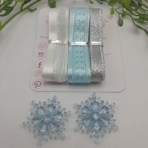 Kit de Fitas Cores e Texturas  Coordenadas Branco, Azul e Prata para Artesanato e Scrapbook