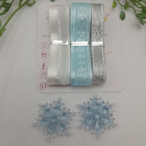 Kit de Fitas Cores e Texturas  Coordenadas Branco, Azul e Prata