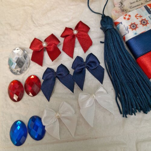 Kit de Fitas e Enfeites Coordenados Navy - Scrapbook