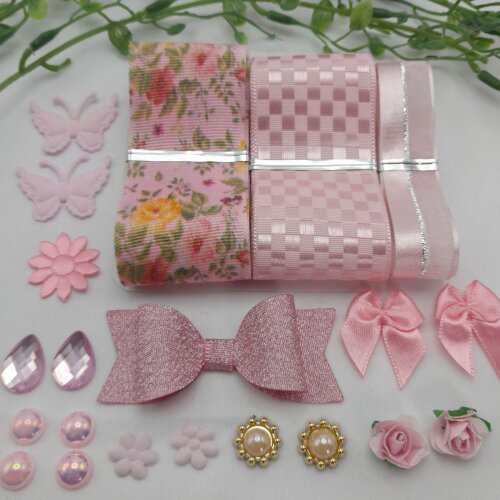 Kit Fitas e Enfeites Coordenados Rosa
