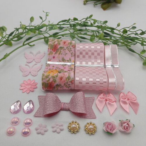 Kit Fitas e Enfeites Coordenados Rosa