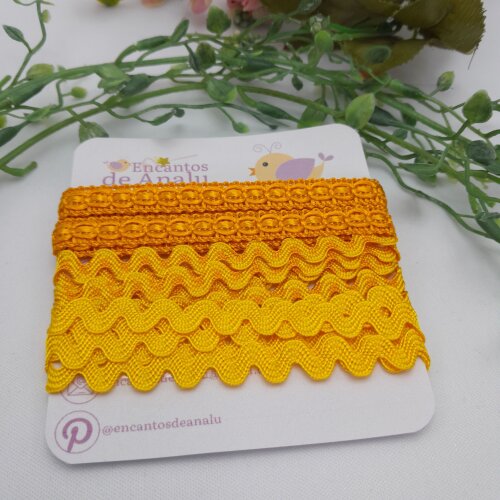 KIt de Aviamentos Amarelo e Laranja Coordenados