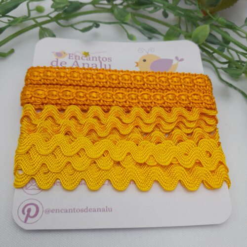 KIt de Aviamentos Amarelo e Laranja Coordenados