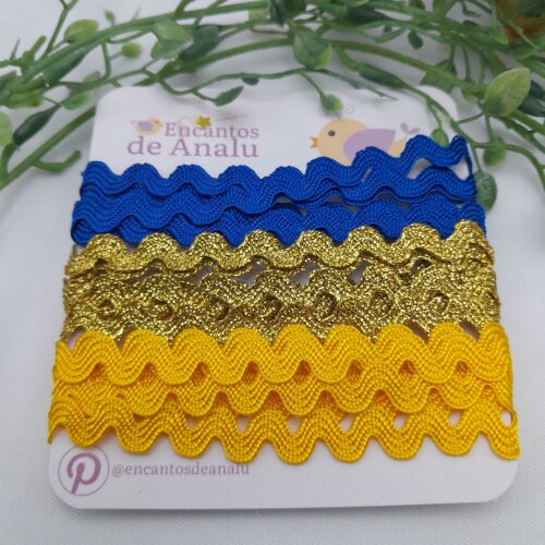 KIt de Sianinhas Azul Royal Amarelo e Dourado Coordenadas