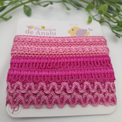 KIt de Aviamentos Coordenados em Tons de Rosa e Pink