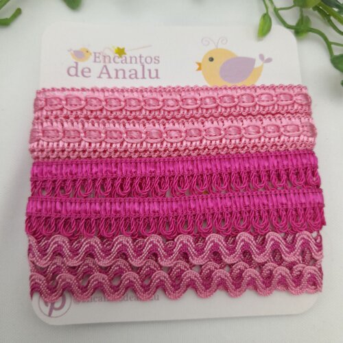 KIt de Aviamentos Coordenados em Tons de Rosa e Pink