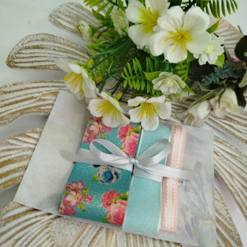 Kit de Fitas Tiffany Floral — Lurex Estampado, Voil com Brilho 