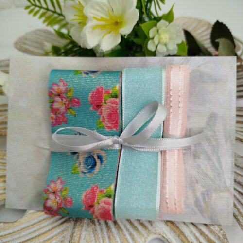 Kit de Fitas Tiffany Floral — Lurex Estampado, Voil com Brilho 