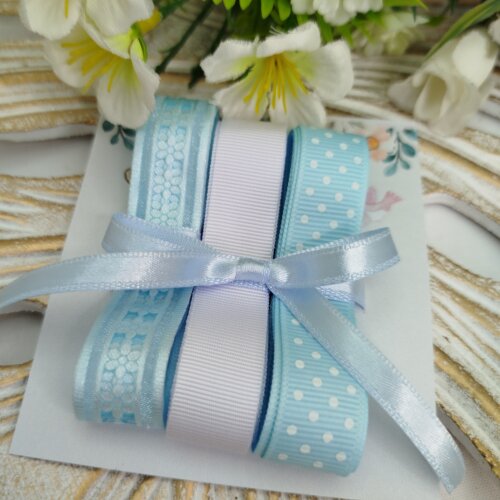 Kit de Fitas Azul e Branca com Bolinhas
