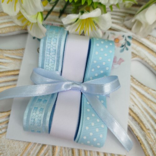 Kit de Fitas Azul e Branca com Bolinhas
