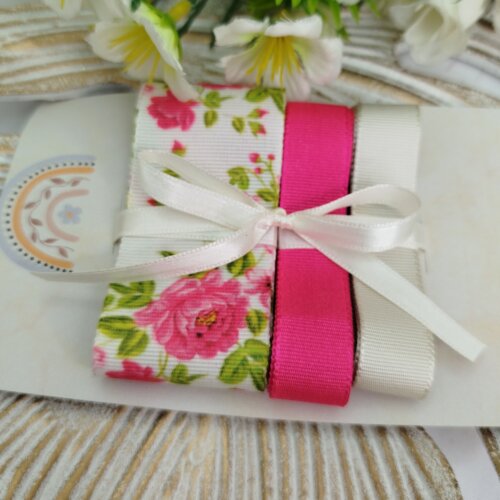 Kit de Fitas Floral Rosas Pink  Estampas Coordenadas