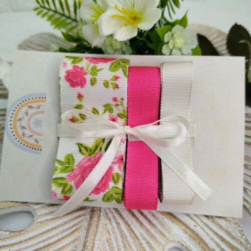 Kit de Fitas Floral Rosas Pink  Estampas Coordenadas