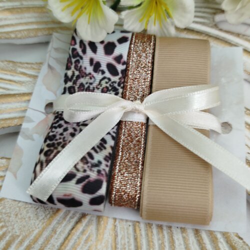 Kit de Fitas Animal Print — Gorgurão, Lurex Cobre e Chocolate