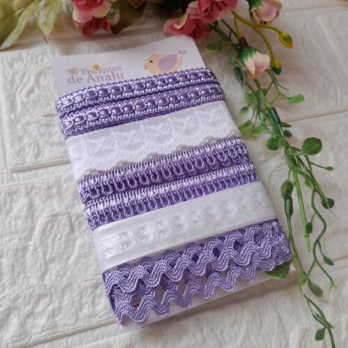Kit de Aviamentos Lilas e Branco