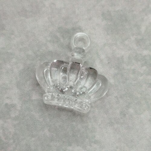 Pingente Coroa em Acrilico Transparente - aprox. 500 gramas