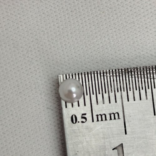 Meia Perola sem furo 03mm Cor Branca - pacote com 230 gramas